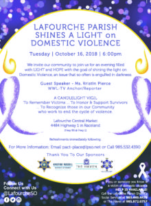 2018 Lafourche Domestic Violence Vigil Invitation