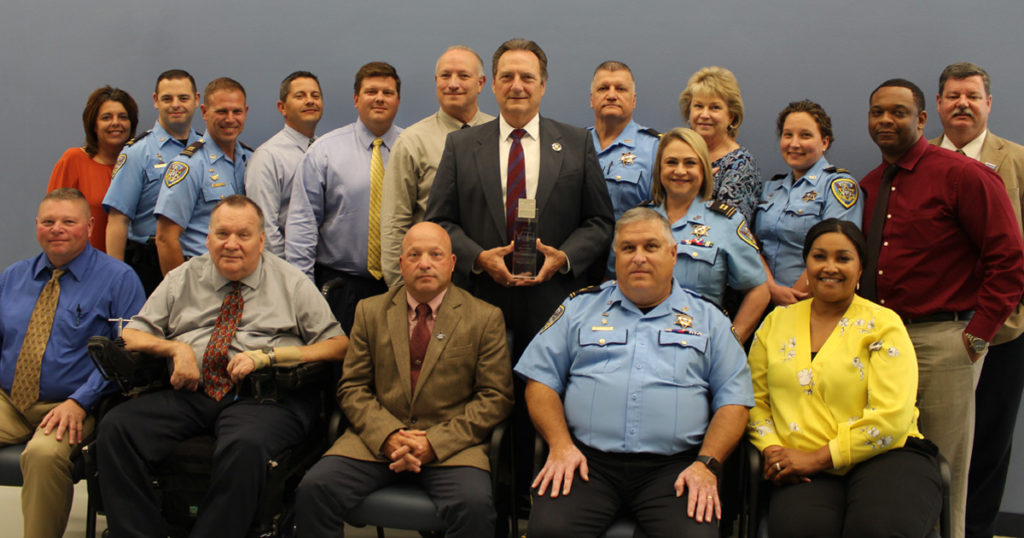 Sheriff Craig Webre and members of his Senior Staff are pictured with the 2018 Best and Brightest Companies to Work For Award.