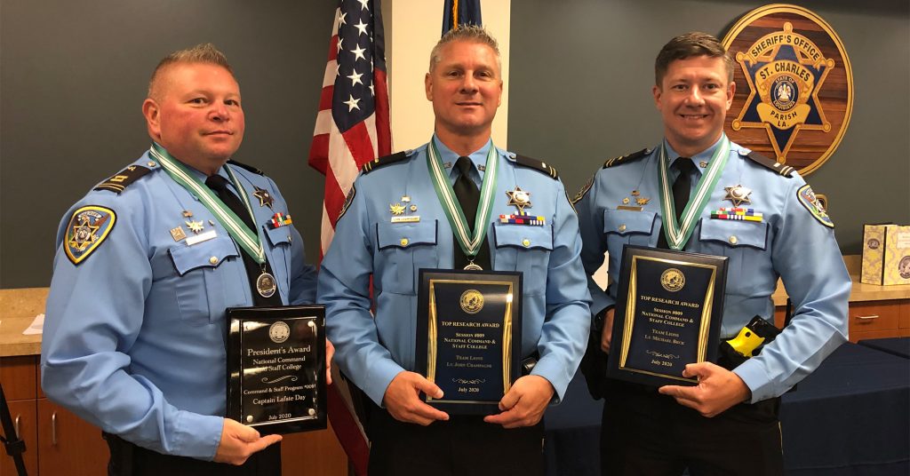 From L to R: Capt. Lafate Day, Lt. John Champagne and Lt. Michael Beck Jr. 