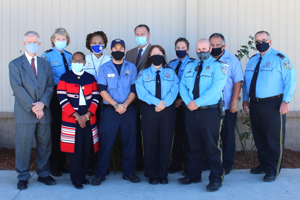 Transitional Work Program - Front Row L to R: David Eberhard (ACA), Robbin Bell (ACA), Deputy Chad Bergeron, Sgt. Karyn Dardar, Sgt. Anthony Adams. Back Row L to R: Deputy Lesley Hill, Program Facilitator Deborah Moorhead, Sheriff Craig Webre, Captain Jessica Davis, Deputy Perry Naquin, Deputy Charles Todaro.